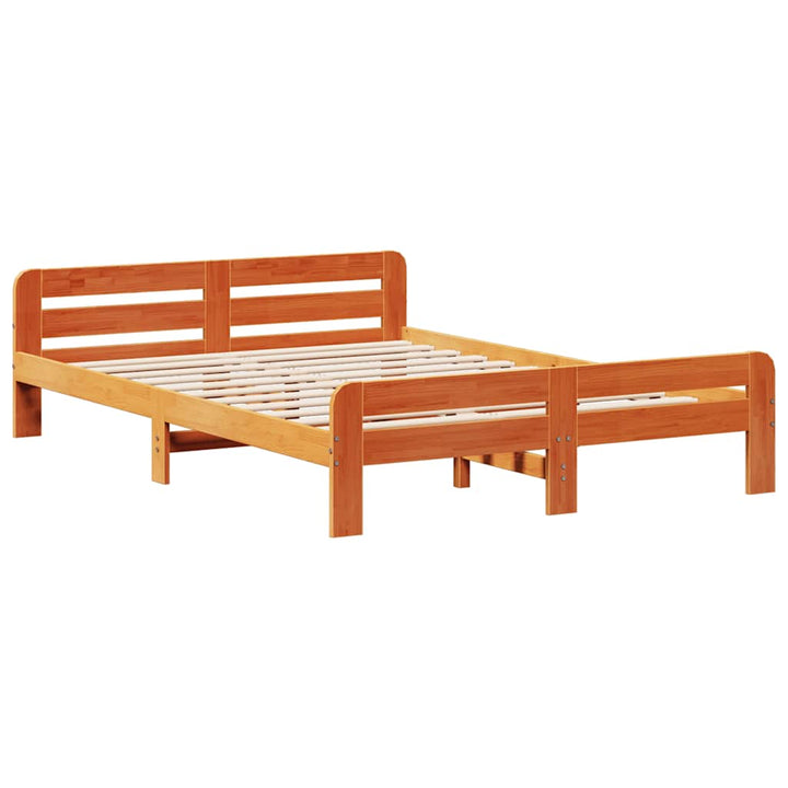sengeramme uden madras 160x200 cm massivt fyrretræ gyldenbrun
