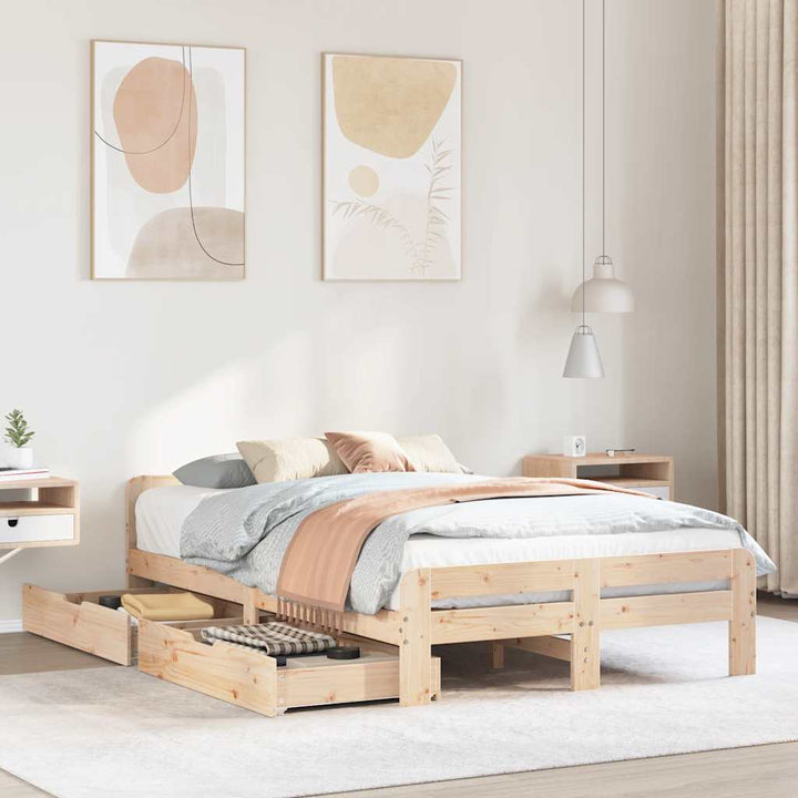 sengeramme uden madras 120x190 cm massivt fyrretræ