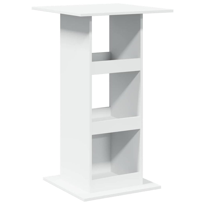barbord med opbevaring 60x60x102 cm konstrueret træ hvid