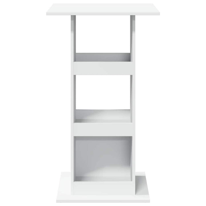 barbord med opbevaring 60x60x102 cm konstrueret træ hvid