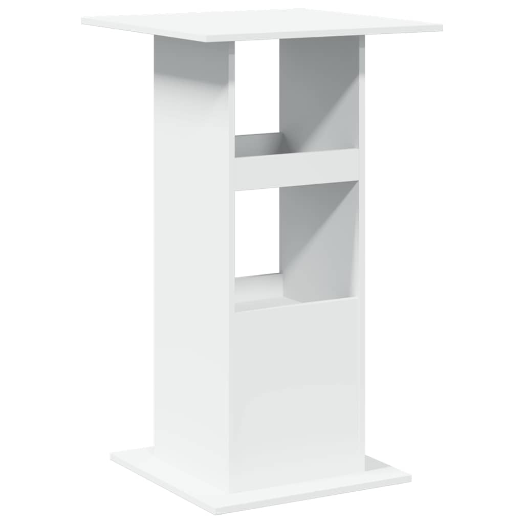 barbord med opbevaring 60x60x102 cm konstrueret træ hvid