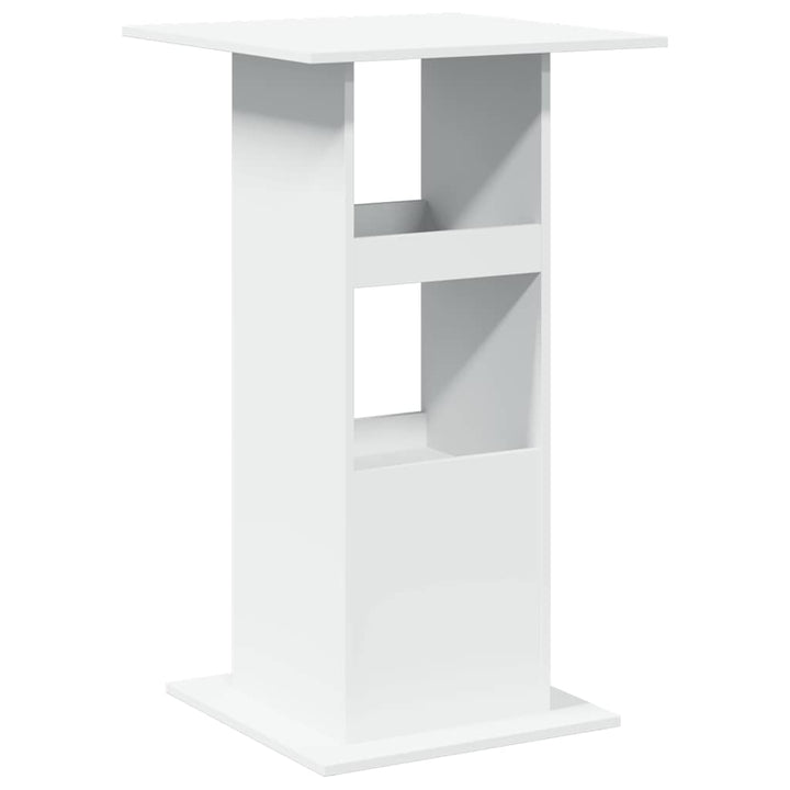 barbord med opbevaring 60x60x102 cm konstrueret træ hvid