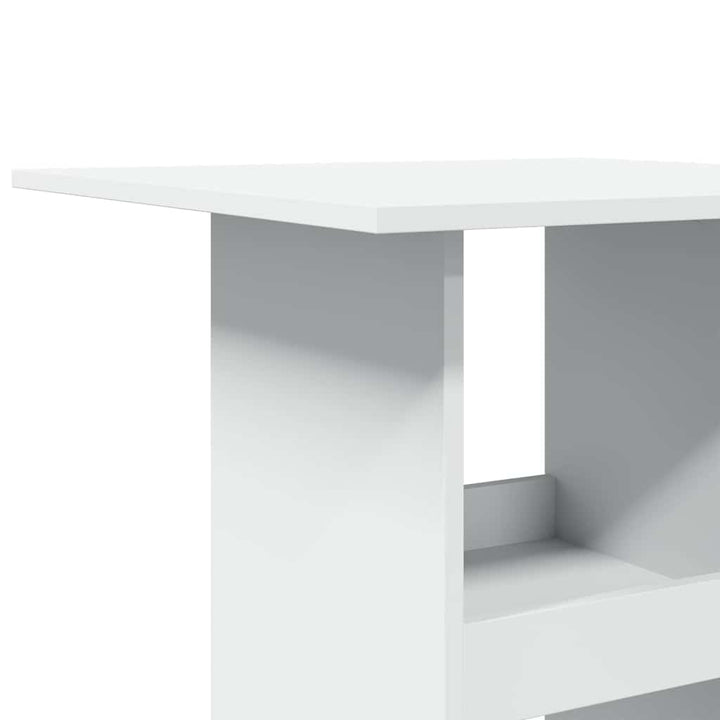 barbord med opbevaring 60x60x102 cm konstrueret træ hvid