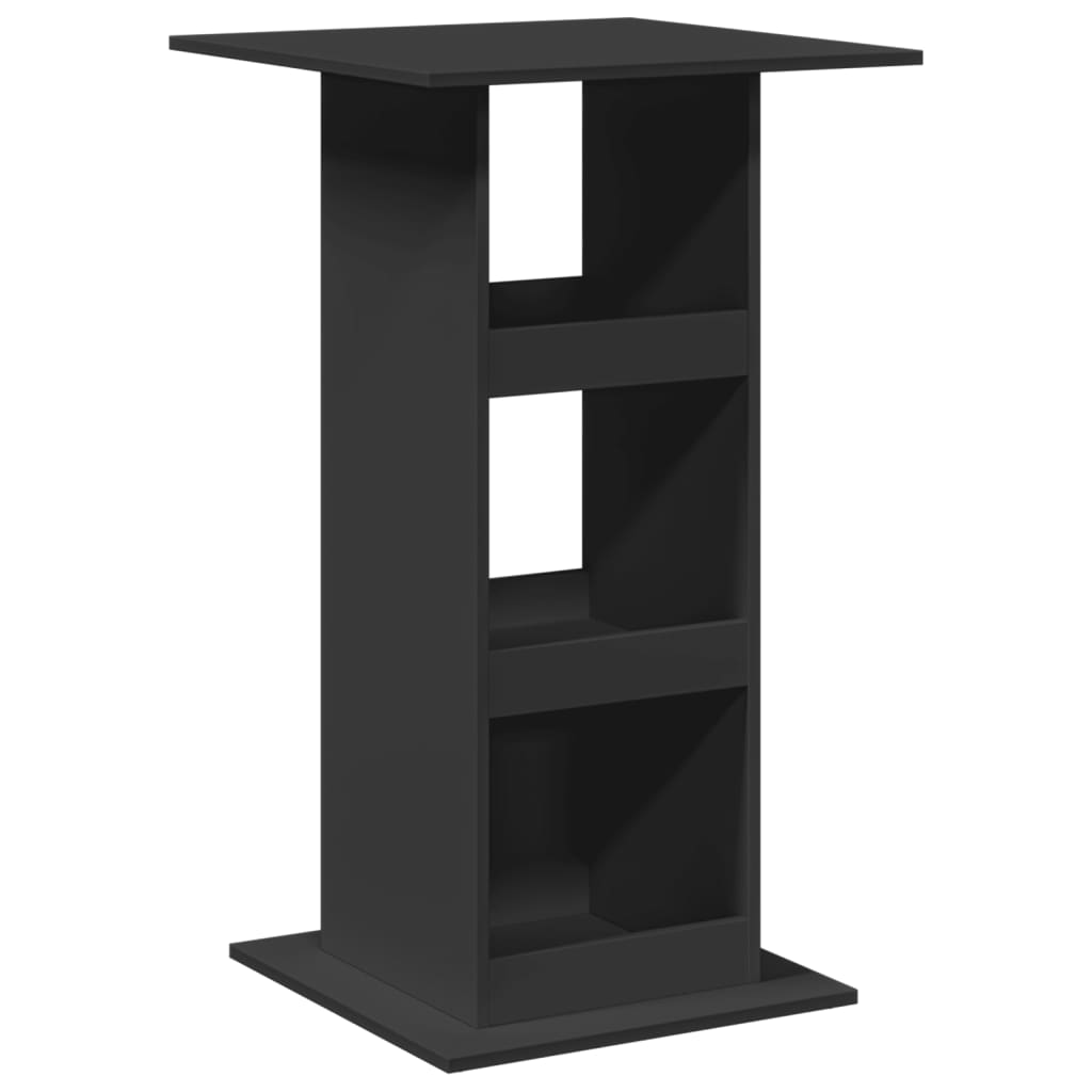 barbord med opbevaring 60x60x102 cm konstrueret træ sort