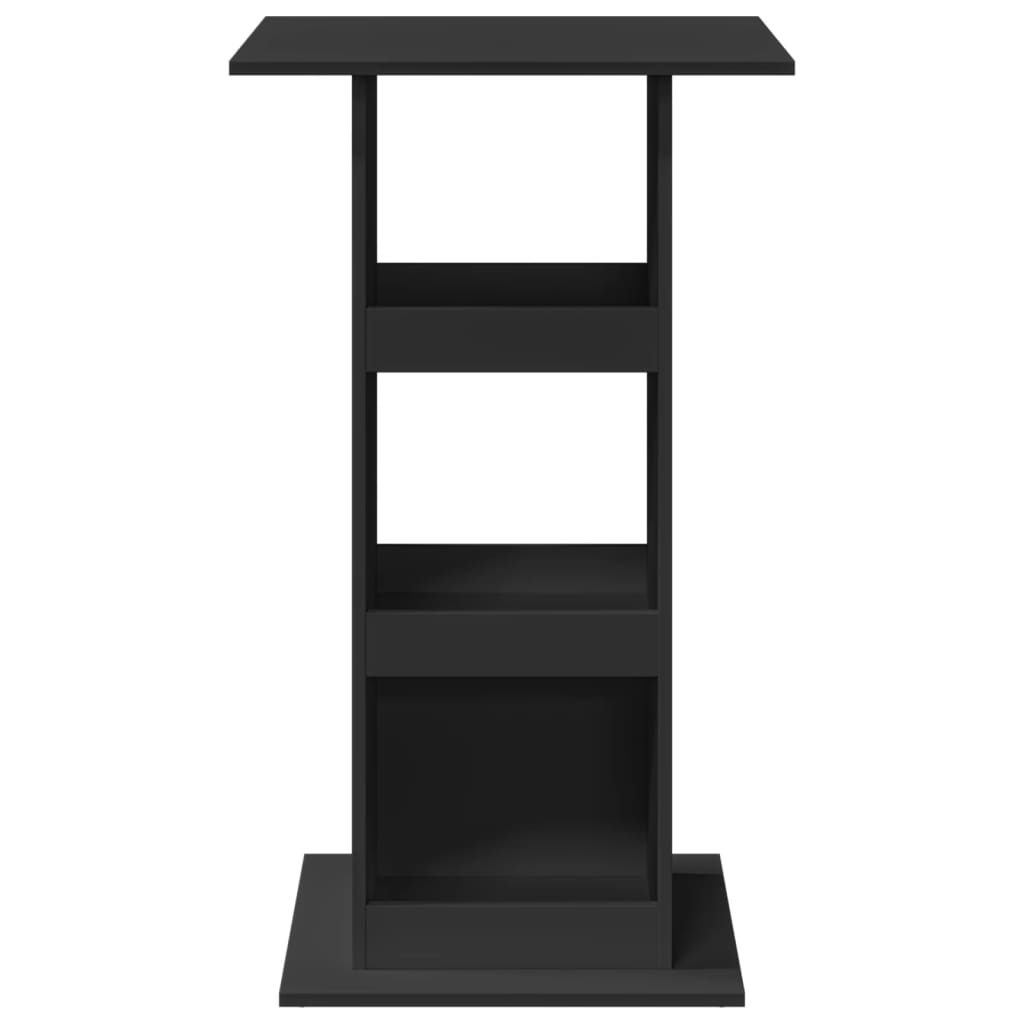 barbord med opbevaring 60x60x102 cm konstrueret træ sort