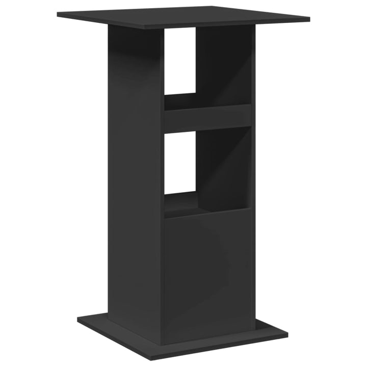 barbord med opbevaring 60x60x102 cm konstrueret træ sort