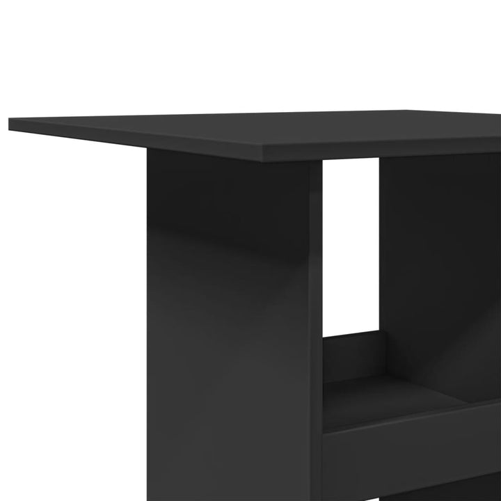 barbord med opbevaring 60x60x102 cm konstrueret træ sort