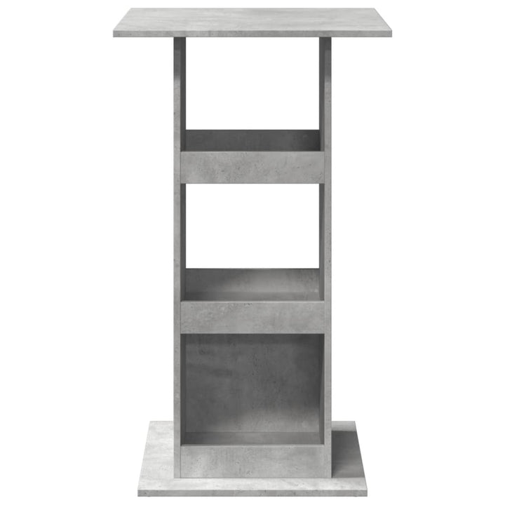 barbord med opbevaring 60x60x102 cm konstrueret træ betongrå