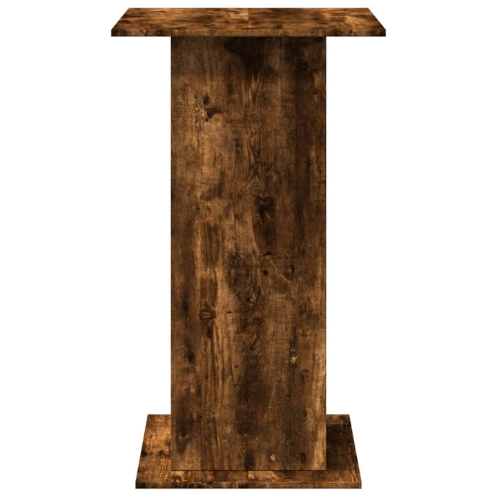 barbord med opbevaring 60x60x102 cm konstrueret træ røget eg