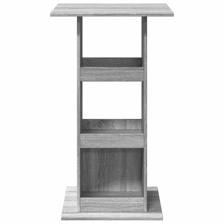 barbord med opbevaring 60x60x102 cm konstrueret træ grå