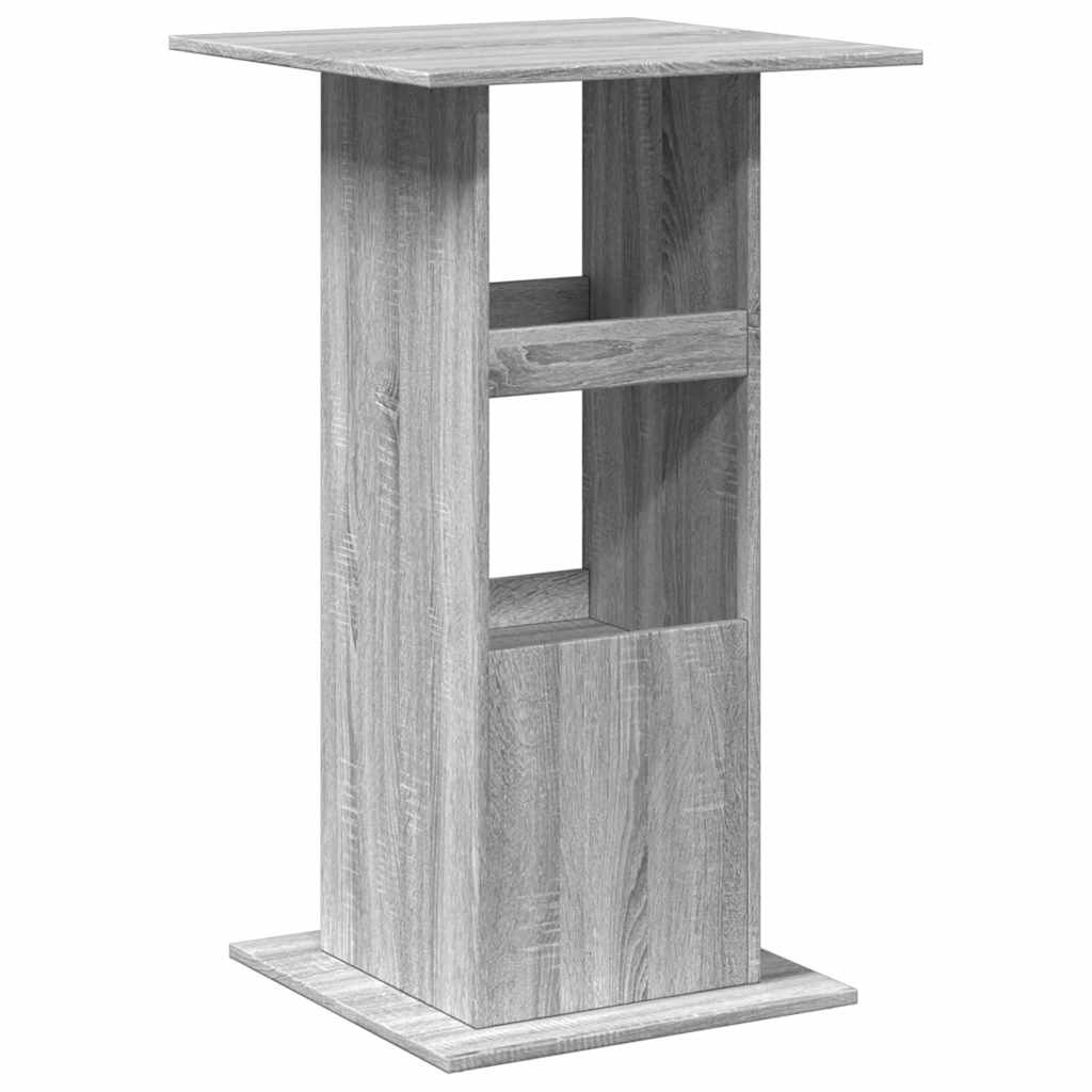 barbord med opbevaring 60x60x102 cm konstrueret træ grå