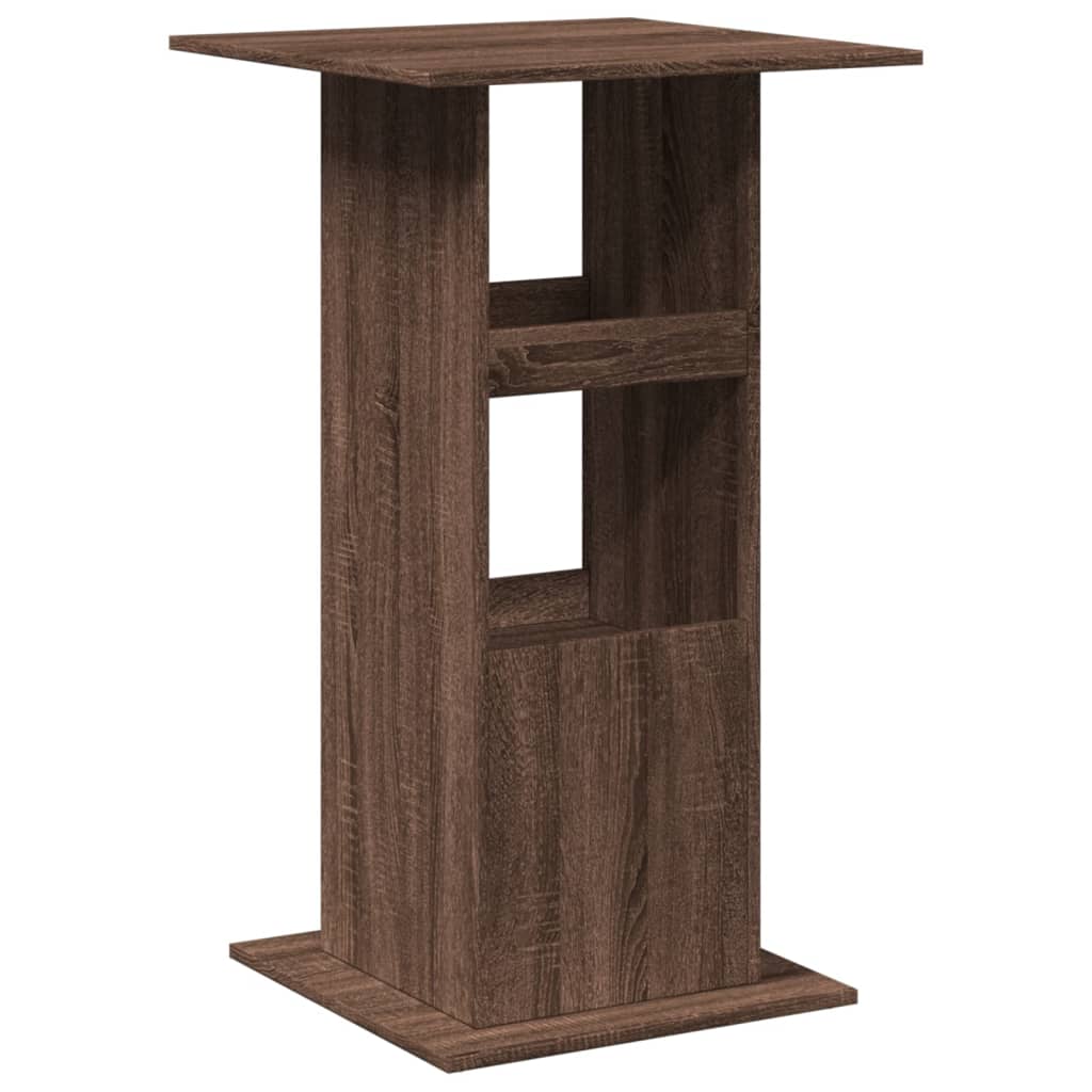 barbord med opbevaring 60x60x102 cm konstrueret træ brunt eg