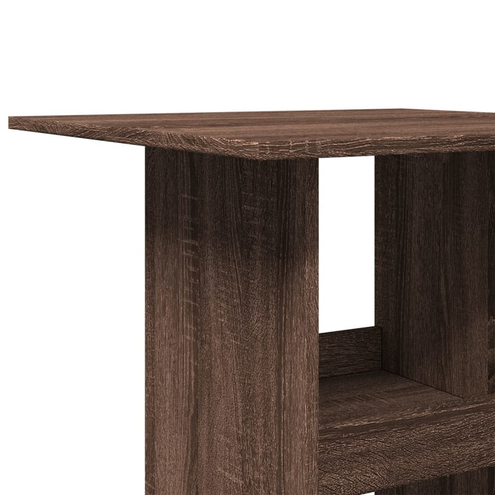 barbord med opbevaring 60x60x102 cm konstrueret træ brunt eg