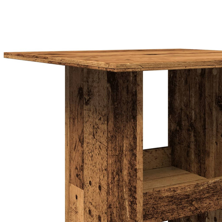 barbord med opbevaring 60x60x102 cm konstrueret træ gammelt træ