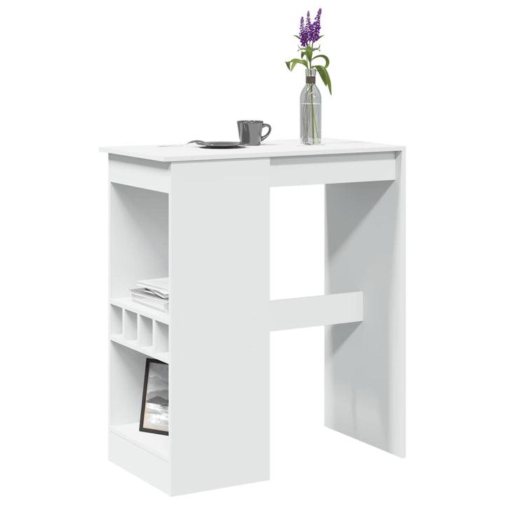 barbord med stativer 90x47,5x103,5 cm konstrueret træ hvid