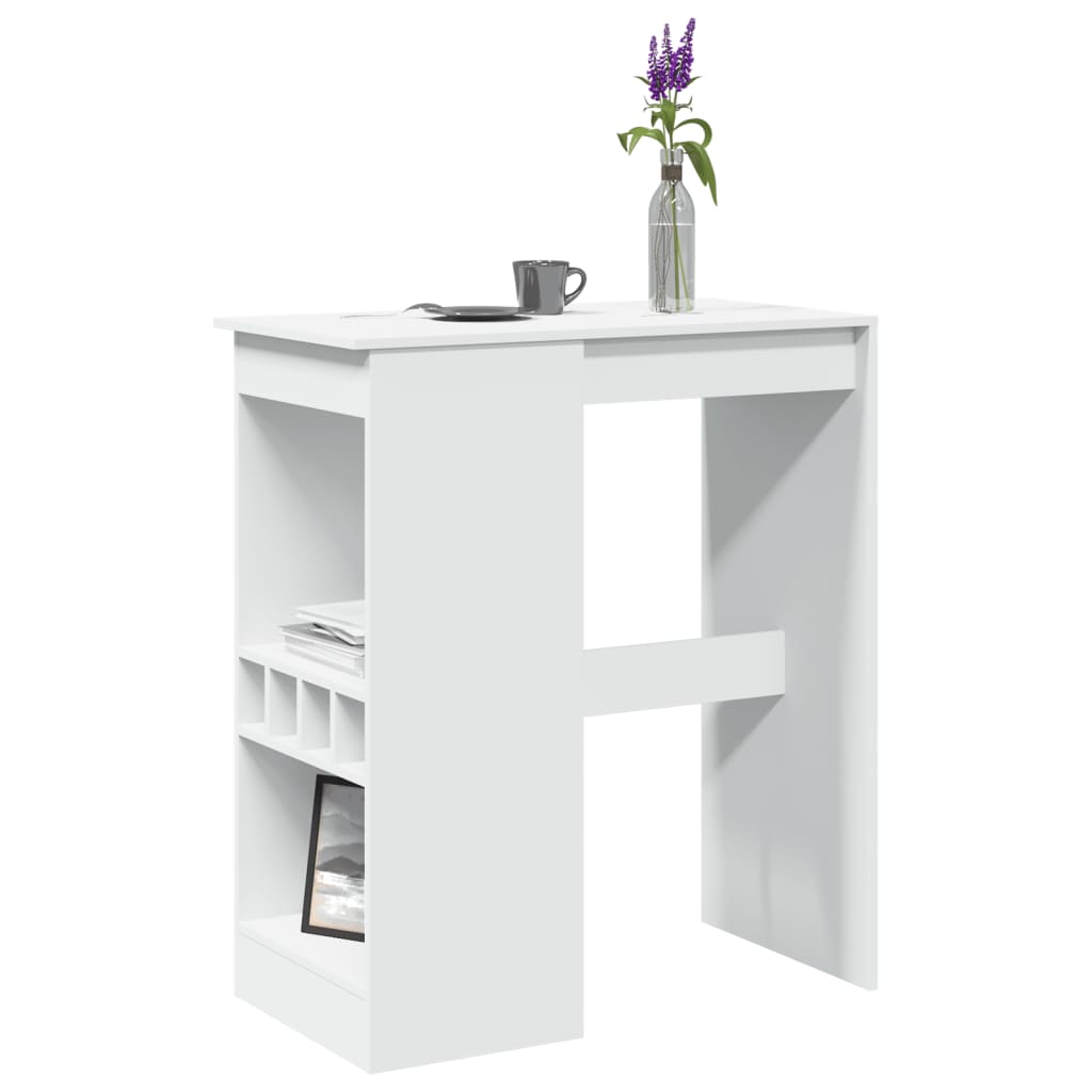barbord med stativer 90x47,5x103,5 cm konstrueret træ hvid