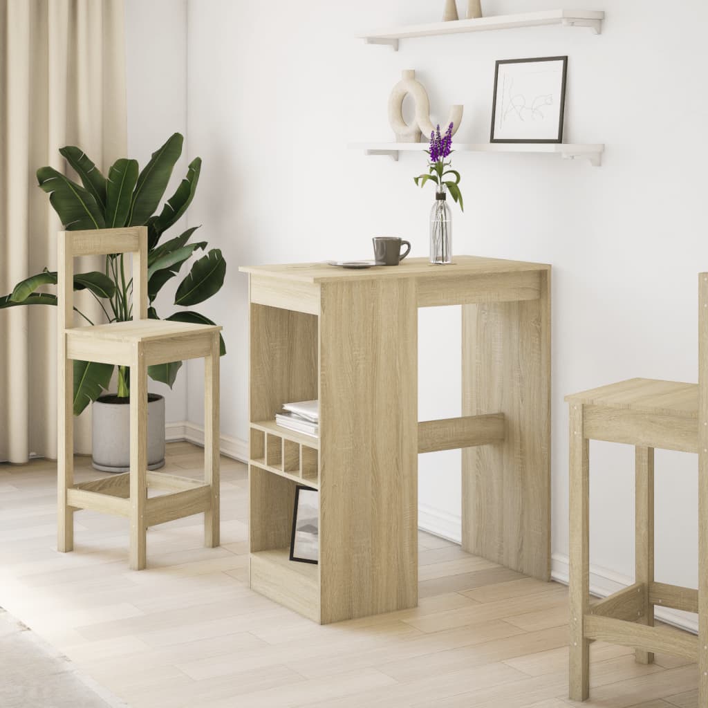 barbord med stativer 90x47,5x103,5 cm konstrueret træ sonoma-eg