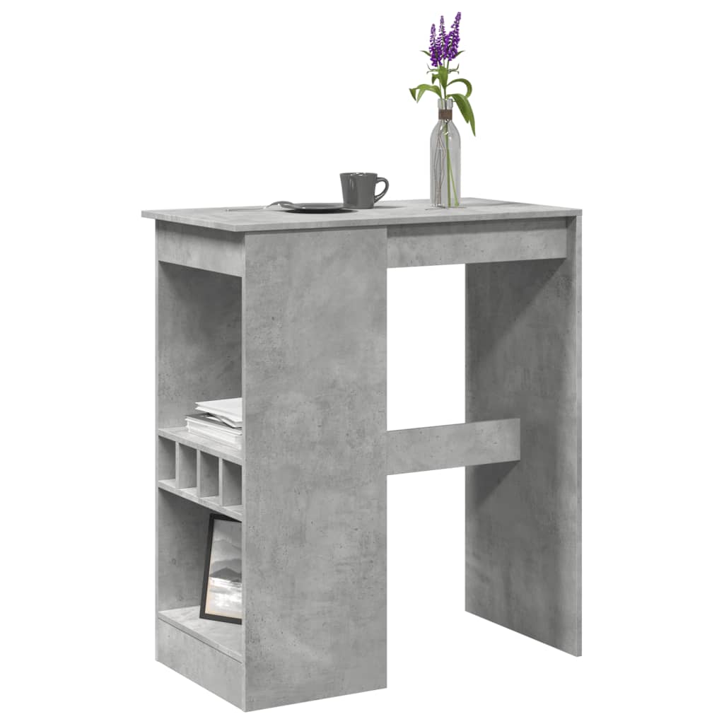barbord med stativer 90x47,5x103,5 cm konstrueret træ betongrå