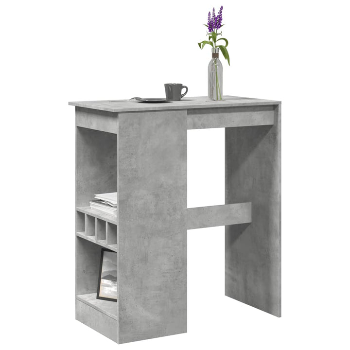 barbord med stativer 90x47,5x103,5 cm konstrueret træ betongrå