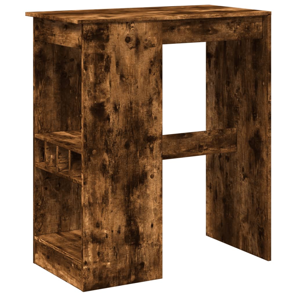 barbord med stativer 90x47,5x103,5 cm konstrueret træ røget eg
