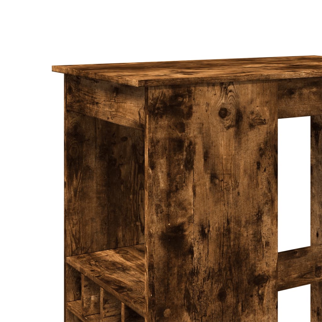 barbord med stativer 90x47,5x103,5 cm konstrueret træ røget eg