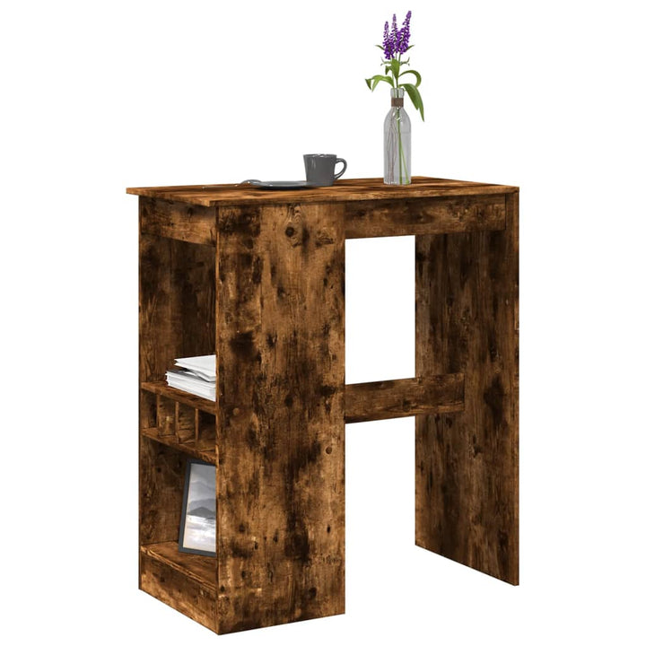 barbord med stativer 90x47,5x103,5 cm konstrueret træ røget eg