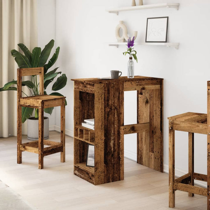 barbord m. stativer 90x47,5x103,5cm konstrueret træ gammelt træ