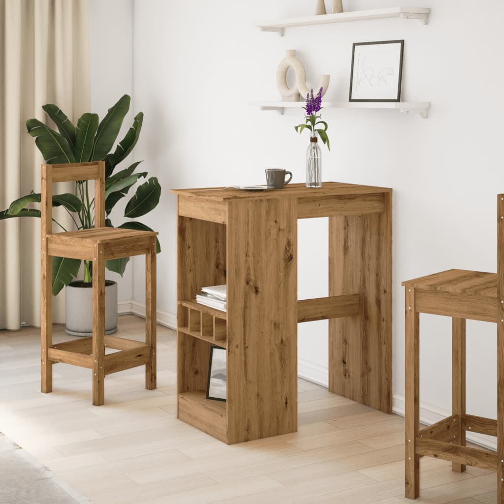 barbord m. stativer 90x47,5x103,5cm konstrueret træ egetræslook