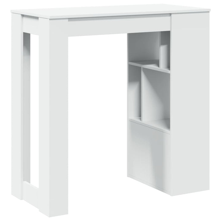 barbord med stativer 102x50x103,5 cm konstrueret træ hvid