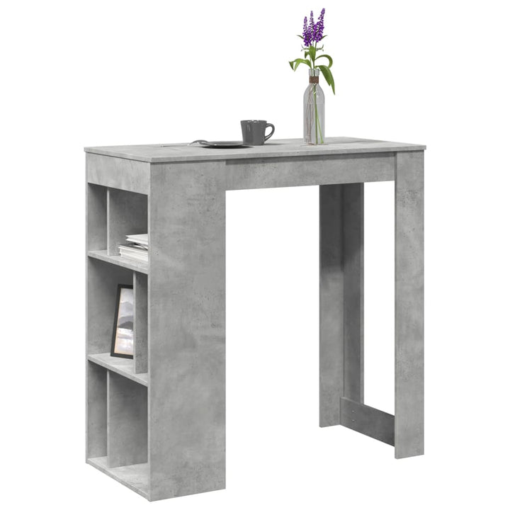 barbord med stativer 102x50x103,5 cm konstrueret træ betongrå
