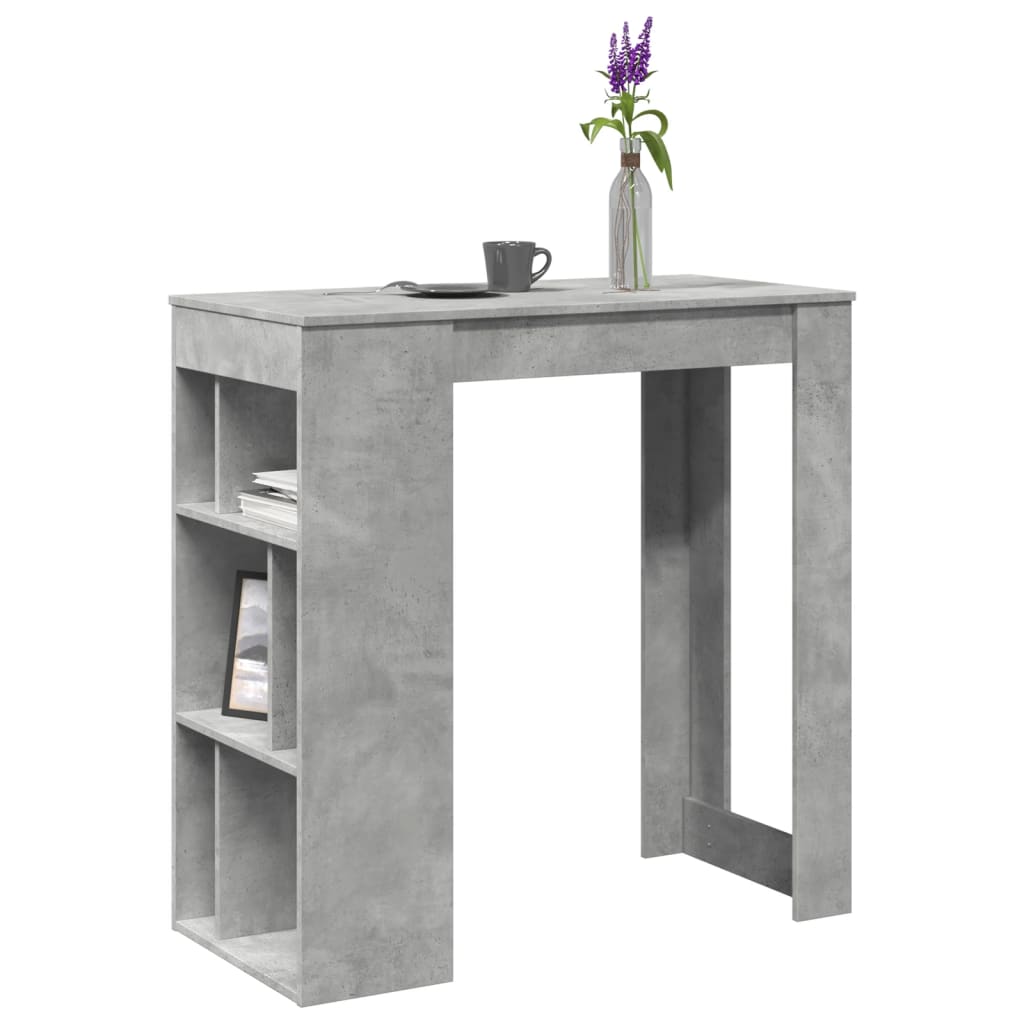 barbord med stativer 102x50x103,5 cm konstrueret træ betongrå