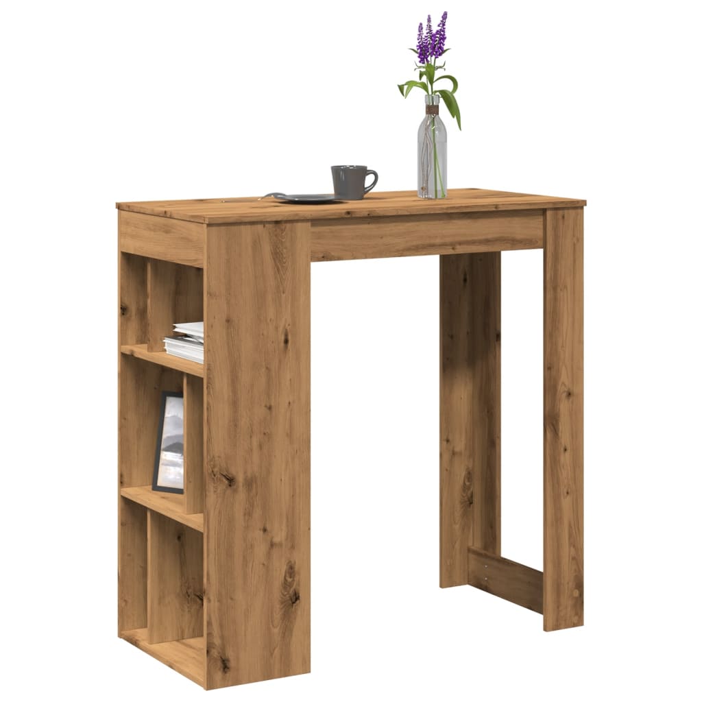 barbord m. stativer 102x50x103,5 cm konstrueret træ egetræslook