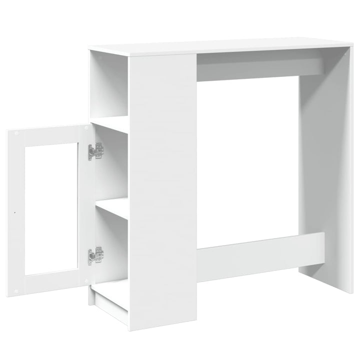 barbord med stativer 101x40x103,5 cm konstrueret træ hvid