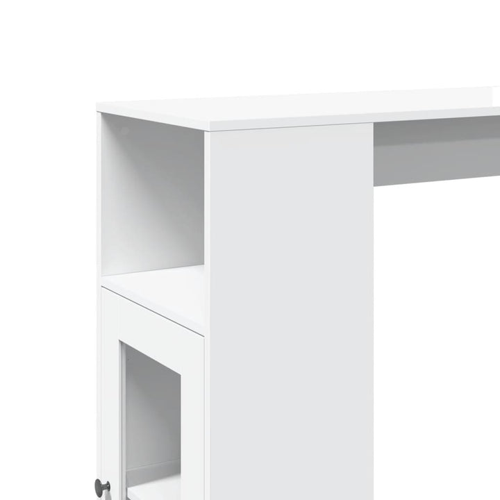barbord med stativer 101x40x103,5 cm konstrueret træ hvid