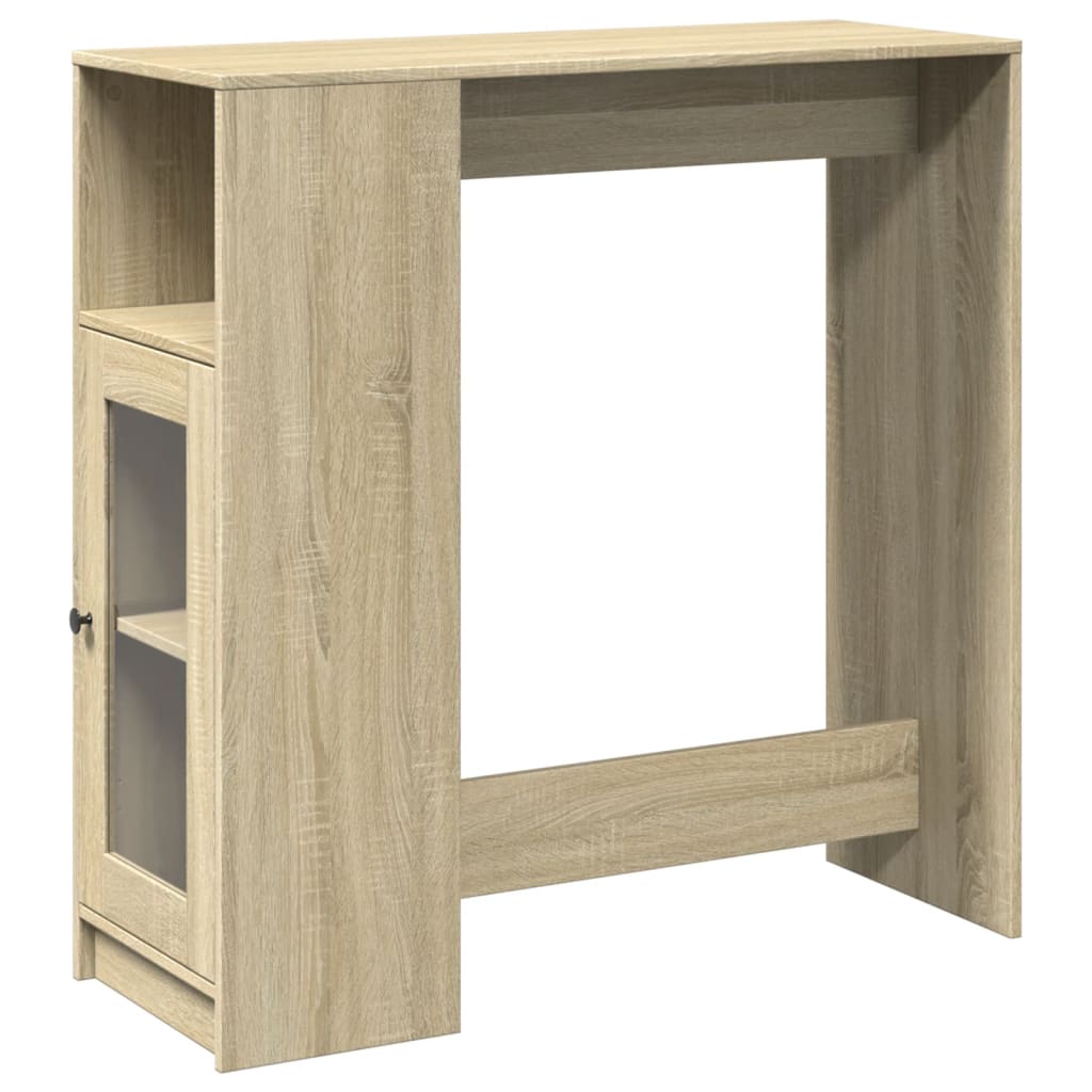 barbord med stativer 101x40x103,5 cm konstrueret træ sonoma-eg