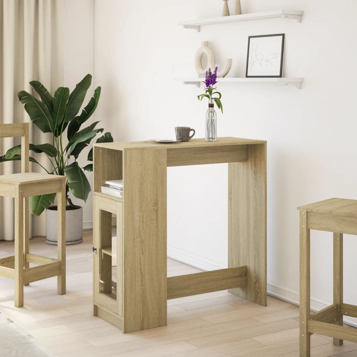 barbord med stativer 101x40x103,5 cm konstrueret træ sonoma-eg
