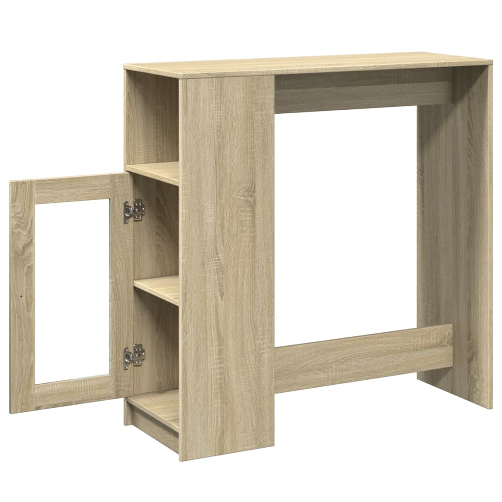 barbord med stativer 101x40x103,5 cm konstrueret træ sonoma-eg