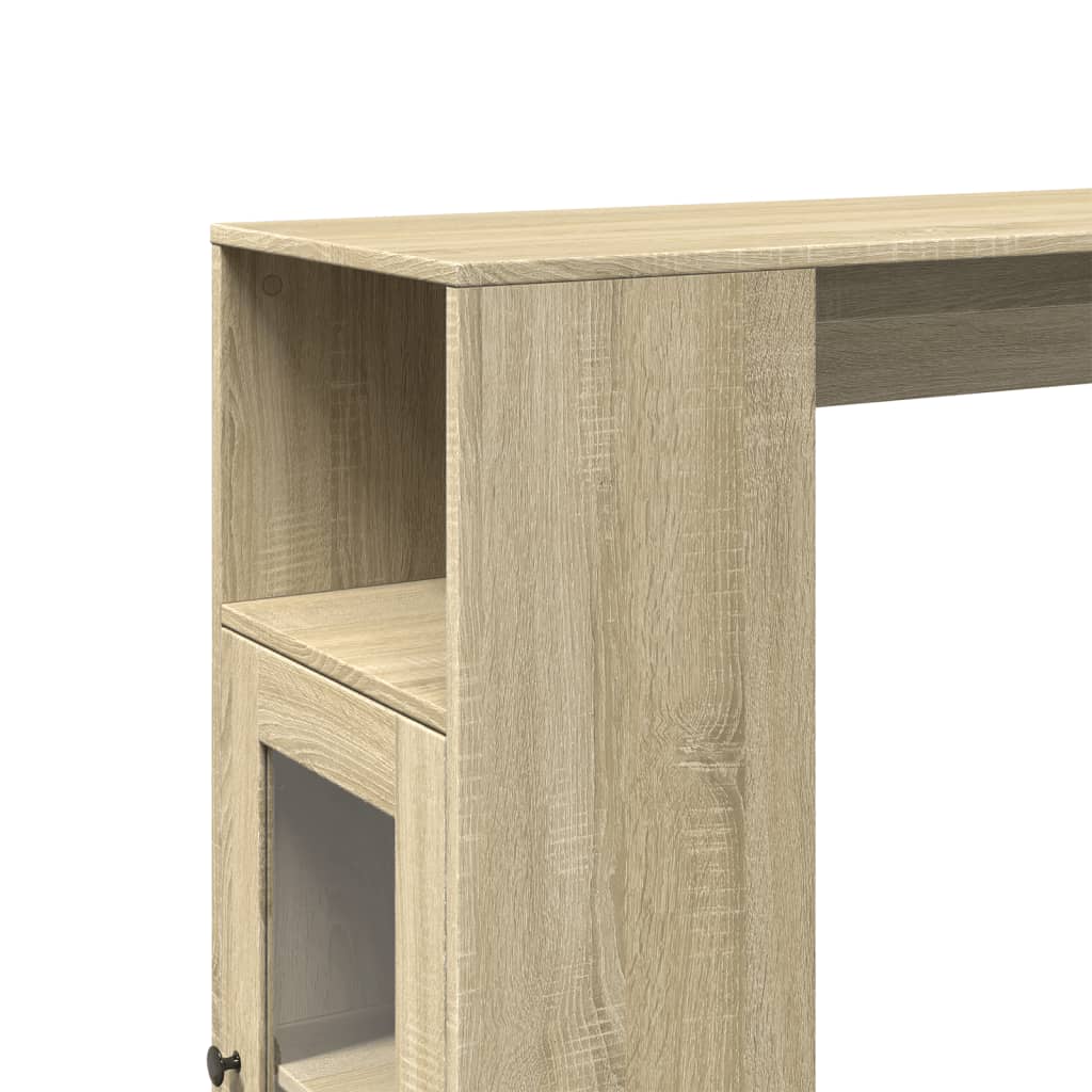 barbord med stativer 101x40x103,5 cm konstrueret træ sonoma-eg