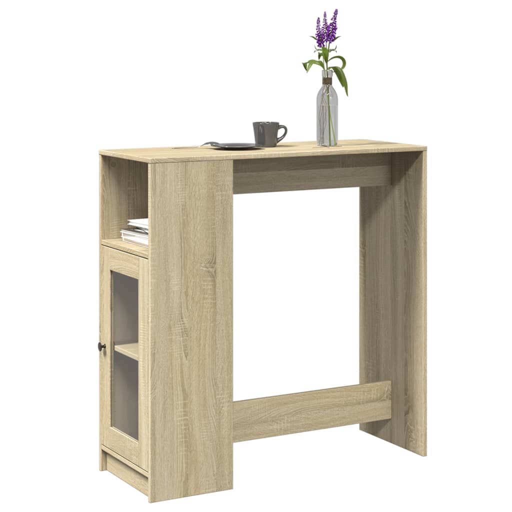 barbord med stativer 101x40x103,5 cm konstrueret træ sonoma-eg