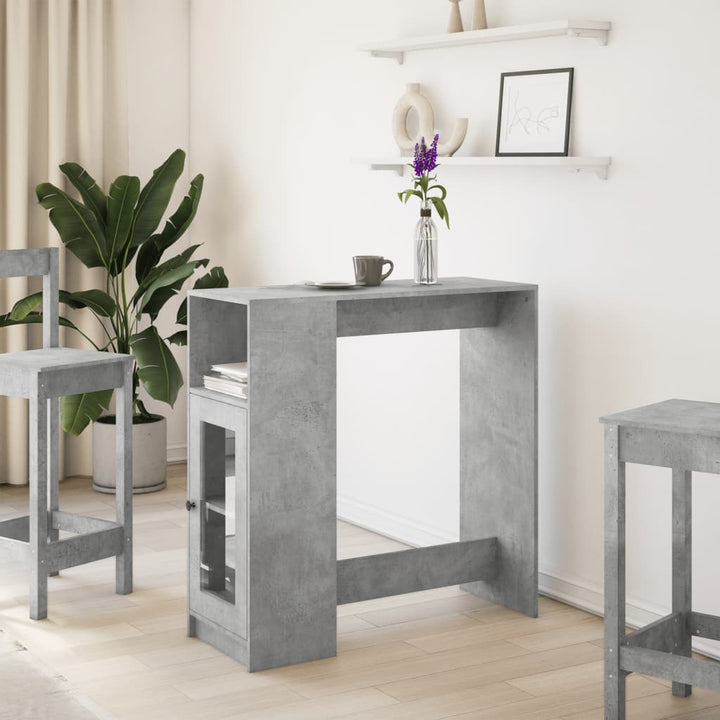 barbord med stativer 101x40x103,5 cm konstrueret træ betongrå