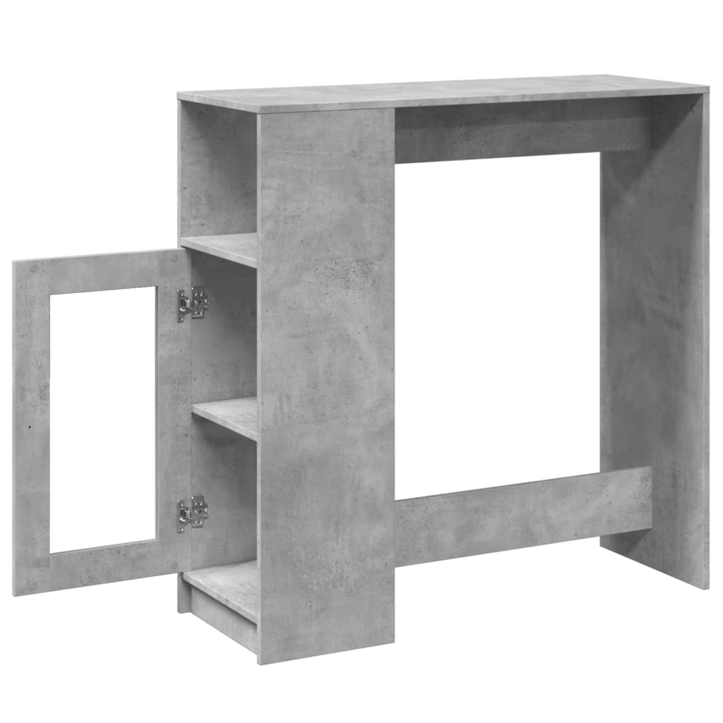 barbord med stativer 101x40x103,5 cm konstrueret træ betongrå