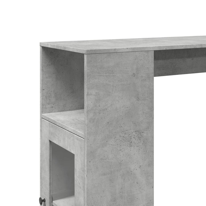 barbord med stativer 101x40x103,5 cm konstrueret træ betongrå