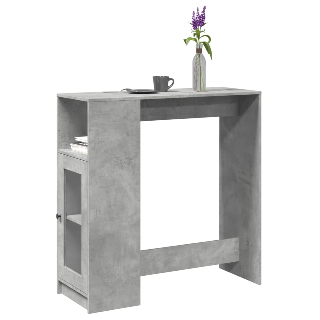 barbord med stativer 101x40x103,5 cm konstrueret træ betongrå