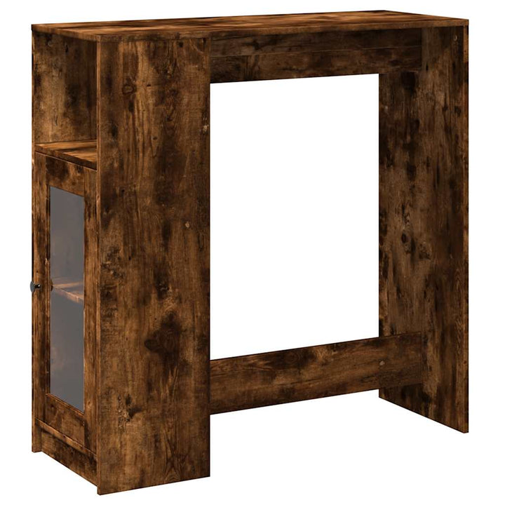 barbord med stativer 101x40x103,5 cm konstrueret træ røget eg
