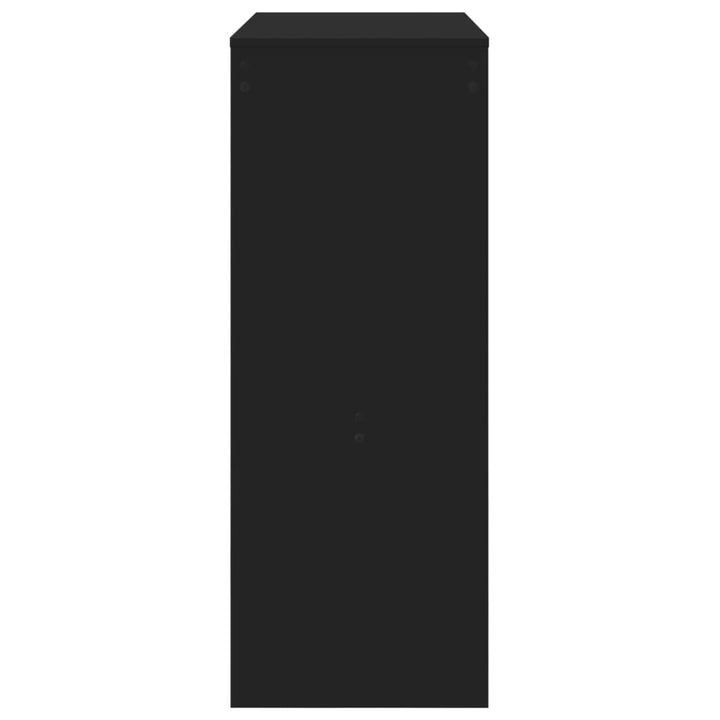 barbord med stativer 90x40x103,5 cm konstrueret træ sort