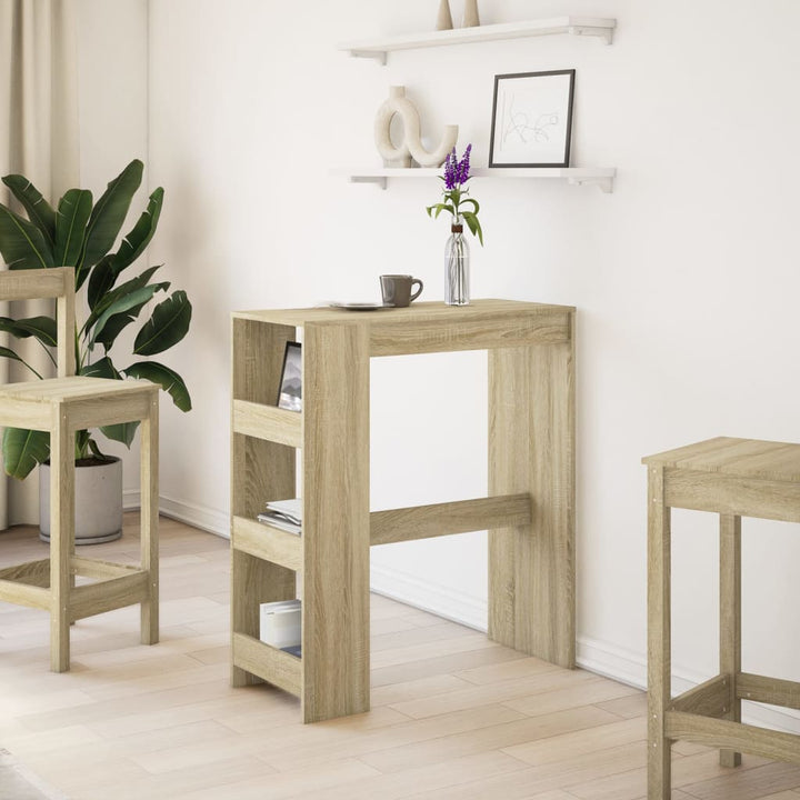 barbord med stativer 90x40x103,5 cm konstrueret træ sonoma-eg