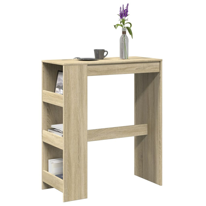 barbord med stativer 90x40x103,5 cm konstrueret træ sonoma-eg
