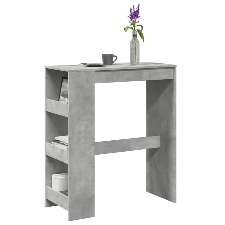 barbord med stativer 90x40x103,5 cm konstrueret træ betongrå