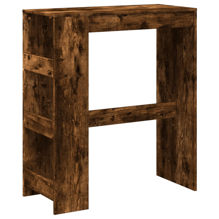 barbord med stativer 90x40x103,5 cm konstrueret træ røget eg