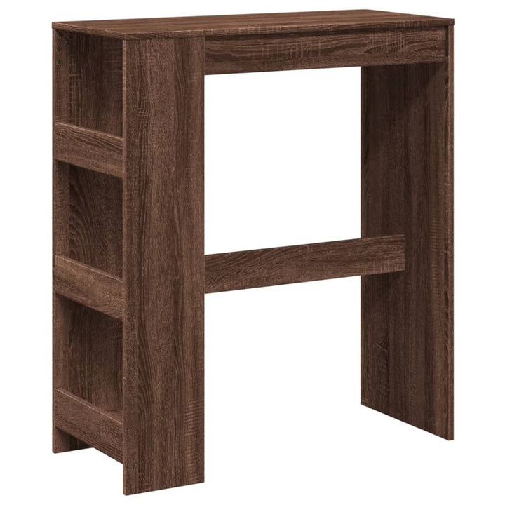 barbord m. stativer 90x40x103,5 cm konstrueret træ brun egetræ